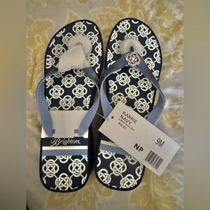 Brighton Navy and White Sandals NWT